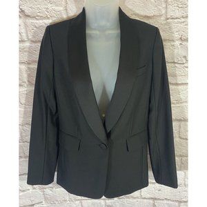 NWOT J CREW 100% Wool Blazer Womens 0 Black Suit Jacket Work Career 9484
